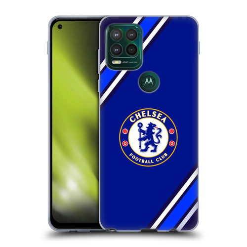 Chelsea Football Club Crest Stripes Soft Gel Case for Motorola Moto G Stylus 5G 2021