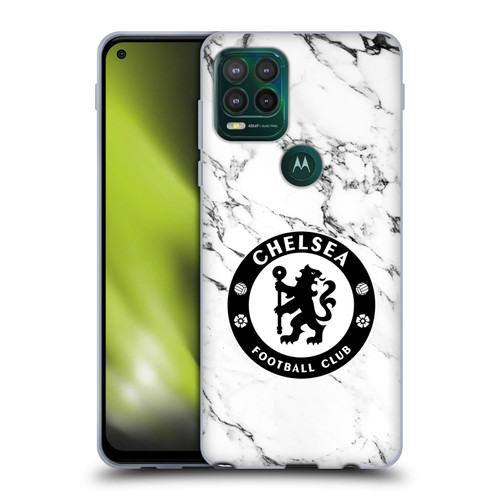Chelsea Football Club Crest White Marble Soft Gel Case for Motorola Moto G Stylus 5G 2021