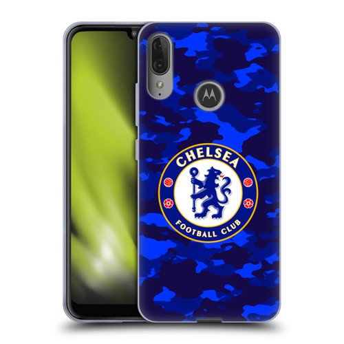 Chelsea Football Club Crest Camouflage Soft Gel Case for Motorola Moto E6 Plus