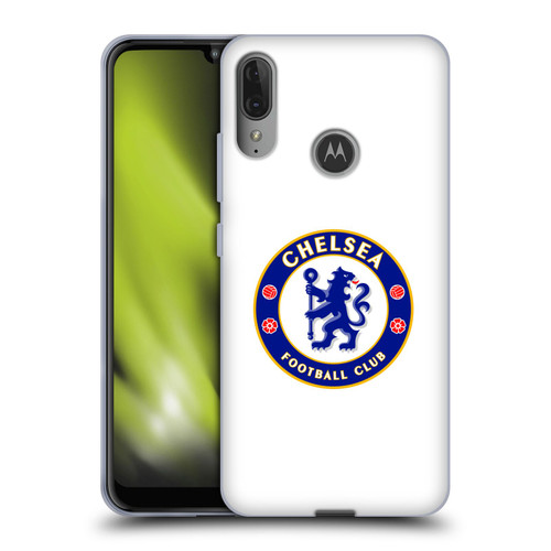 Chelsea Football Club Crest Plain White Soft Gel Case for Motorola Moto E6 Plus