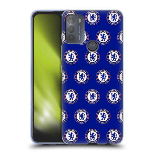 Chelsea Football Club Crest Pattern Soft Gel Case for Motorola Moto G50