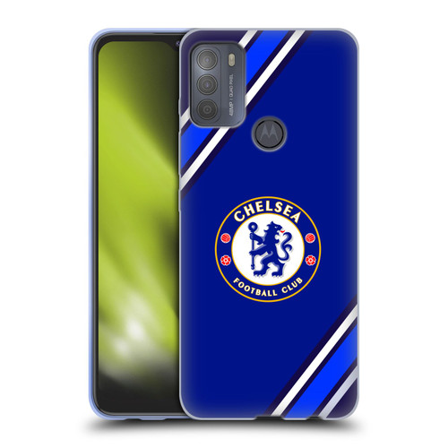 Chelsea Football Club Crest Stripes Soft Gel Case for Motorola Moto G50
