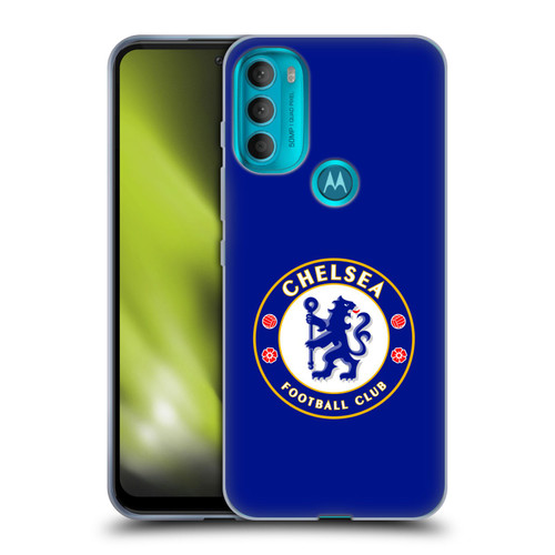 Chelsea Football Club Crest Plain Blue Soft Gel Case for Motorola Moto G71 5G