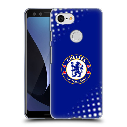 Chelsea Football Club Crest Halftone Soft Gel Case for Google Pixel 3