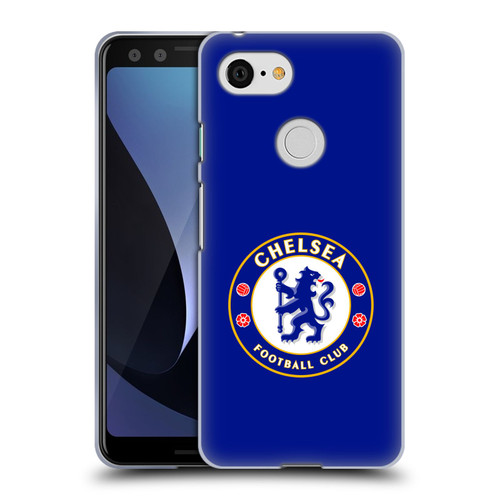 Chelsea Football Club Crest Plain Blue Soft Gel Case for Google Pixel 3