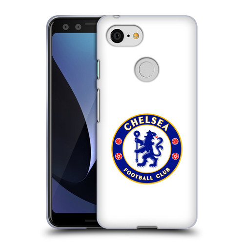 Chelsea Football Club Crest Plain White Soft Gel Case for Google Pixel 3