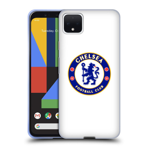 Chelsea Football Club Crest Plain White Soft Gel Case for Google Pixel 4 XL