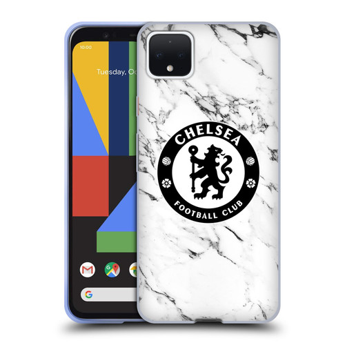 Chelsea Football Club Crest White Marble Soft Gel Case for Google Pixel 4 XL