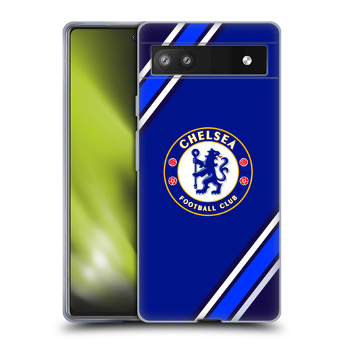Chelsea Football Club Crest Stripes Soft Gel Case for Google Pixel 6a