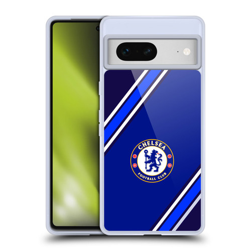 Chelsea Football Club Crest Stripes Soft Gel Case for Google Pixel 7