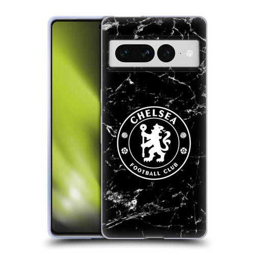 Chelsea Football Club Crest Black Marble Soft Gel Case for Google Pixel 7 Pro