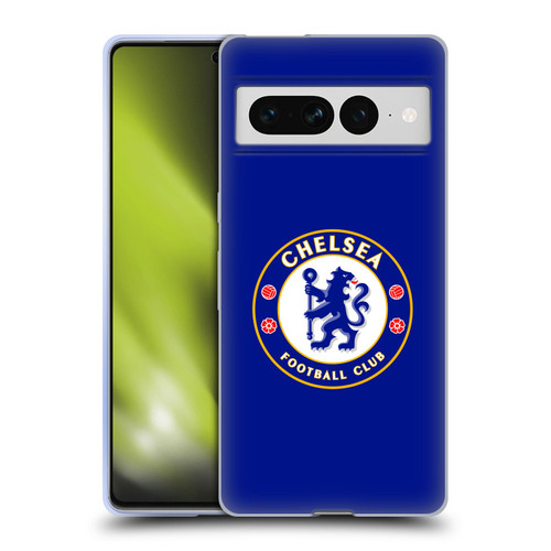 Chelsea Football Club Crest Plain Blue Soft Gel Case for Google Pixel 7 Pro