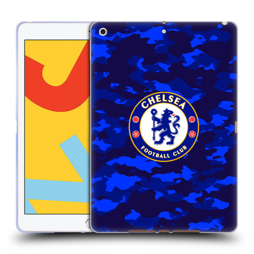 Chelsea Football Club Crest Camouflage Soft Gel Case for Apple iPad 10.2 2019/2020/2021