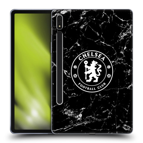 Chelsea Football Club Crest Black Marble Soft Gel Case for Samsung Galaxy Tab S8
