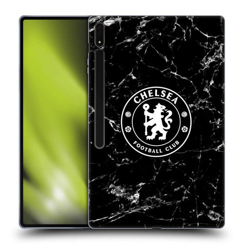 Chelsea Football Club Crest Black Marble Soft Gel Case for Samsung Galaxy Tab S8 Ultra
