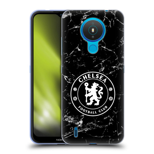 Chelsea Football Club Crest Black Marble Soft Gel Case for Nokia 1.4