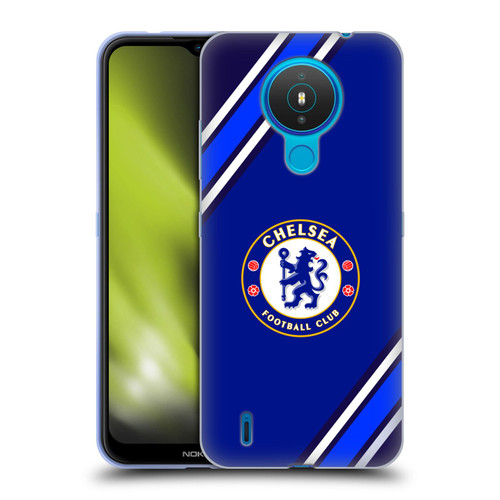 Chelsea Football Club Crest Stripes Soft Gel Case for Nokia 1.4