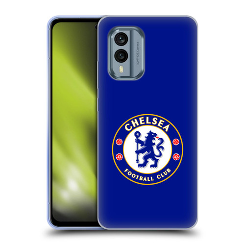 Chelsea Football Club Crest Plain Blue Soft Gel Case for Nokia X30