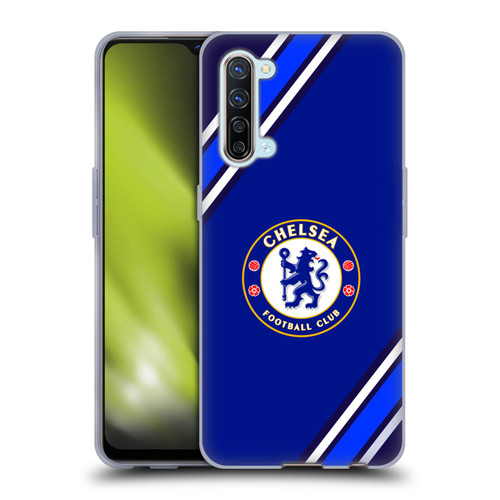 Chelsea Football Club Crest Stripes Soft Gel Case for OPPO Find X2 Lite 5G