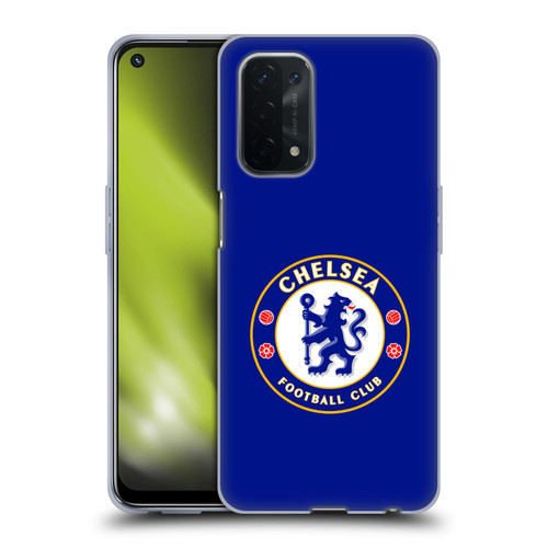 Chelsea Football Club Crest Plain Blue Soft Gel Case for OPPO A54 5G