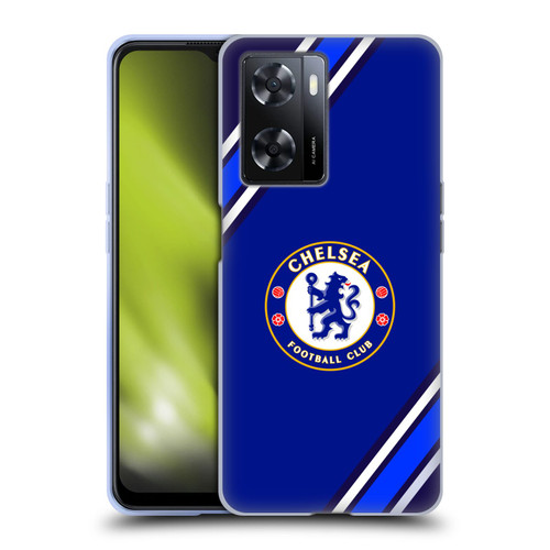 Chelsea Football Club Crest Stripes Soft Gel Case for OPPO A57s