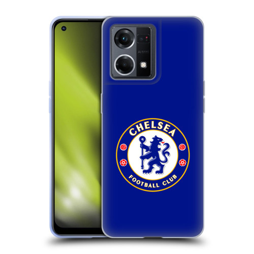 Chelsea Football Club Crest Plain Blue Soft Gel Case for OPPO Reno8 4G