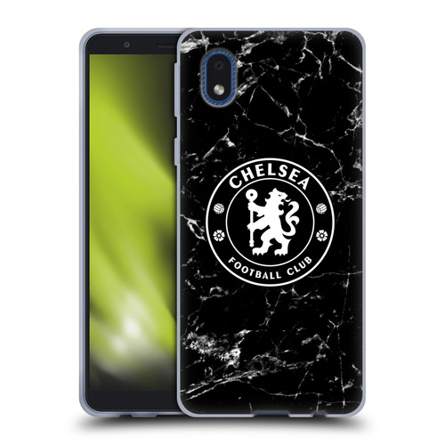 Chelsea Football Club Crest Black Marble Soft Gel Case for Samsung Galaxy A01 Core (2020)