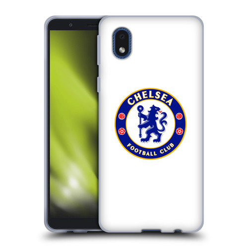 Chelsea Football Club Crest Plain White Soft Gel Case for Samsung Galaxy A01 Core (2020)