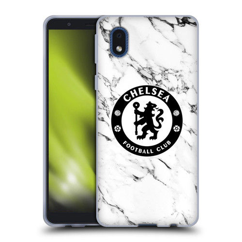 Chelsea Football Club Crest White Marble Soft Gel Case for Samsung Galaxy A01 Core (2020)