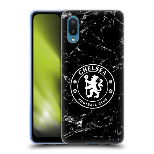 Chelsea Football Club Crest Black Marble Soft Gel Case for Samsung Galaxy A02/M02 (2021)