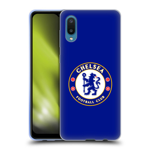 Chelsea Football Club Crest Plain Blue Soft Gel Case for Samsung Galaxy A02/M02 (2021)