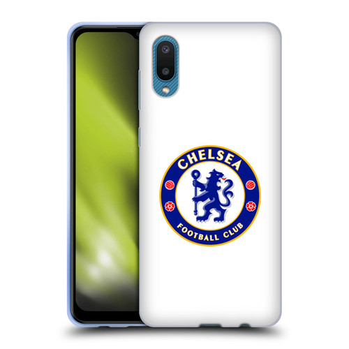 Chelsea Football Club Crest Plain White Soft Gel Case for Samsung Galaxy A02/M02 (2021)