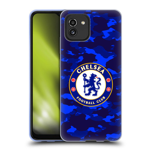 Chelsea Football Club Crest Camouflage Soft Gel Case for Samsung Galaxy A03 (2021)