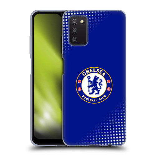 Chelsea Football Club Crest Halftone Soft Gel Case for Samsung Galaxy A03s (2021)