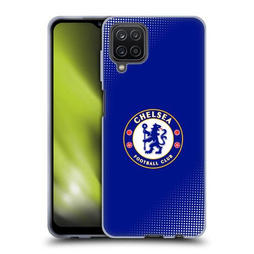 Chelsea Football Club Crest Halftone Soft Gel Case for Samsung Galaxy A12 (2020)