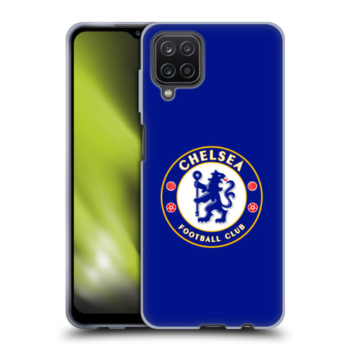 Chelsea Football Club Crest Plain Blue Soft Gel Case for Samsung Galaxy A12 (2020)