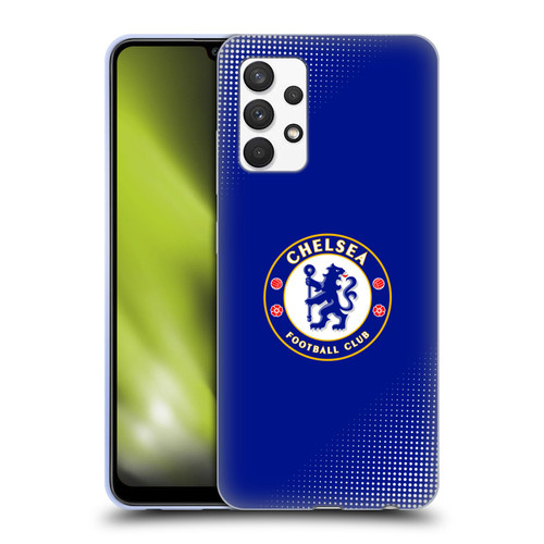 Chelsea Football Club Crest Halftone Soft Gel Case for Samsung Galaxy A32 (2021)