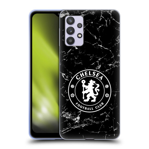 Chelsea Football Club Crest Black Marble Soft Gel Case for Samsung Galaxy A32 5G / M32 5G (2021)