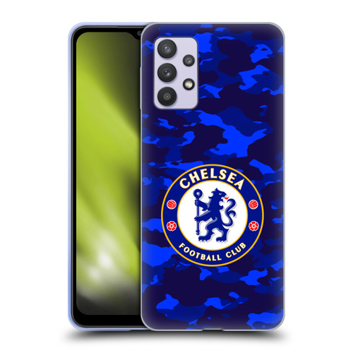 Chelsea Football Club Crest Camouflage Soft Gel Case for Samsung Galaxy A32 5G / M32 5G (2021)