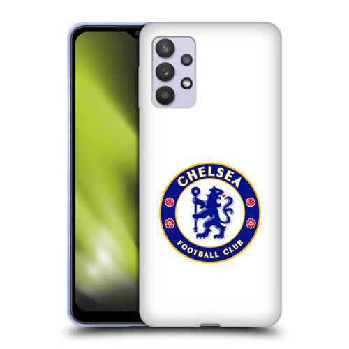 Chelsea Football Club Crest Plain White Soft Gel Case for Samsung Galaxy A32 5G / M32 5G (2021)