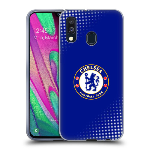 Chelsea Football Club Crest Halftone Soft Gel Case for Samsung Galaxy A40 (2019)