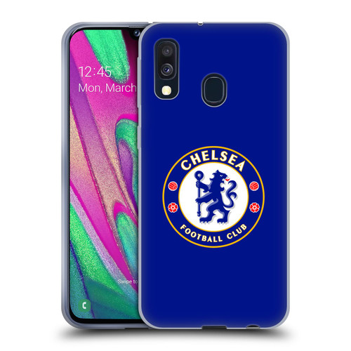 Chelsea Football Club Crest Plain Blue Soft Gel Case for Samsung Galaxy A40 (2019)