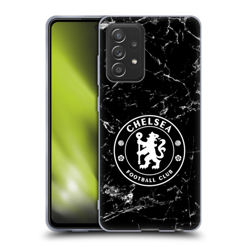 Chelsea Football Club Crest Black Marble Soft Gel Case for Samsung Galaxy A52 / A52s / 5G (2021)