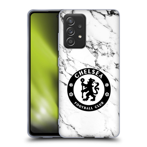 Chelsea Football Club Crest White Marble Soft Gel Case for Samsung Galaxy A52 / A52s / 5G (2021)