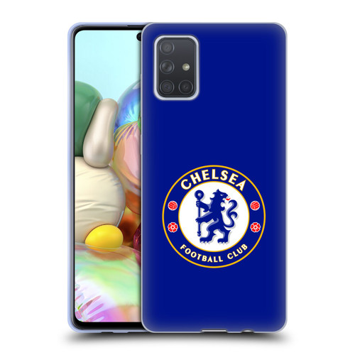 Chelsea Football Club Crest Plain Blue Soft Gel Case for Samsung Galaxy A71 (2019)