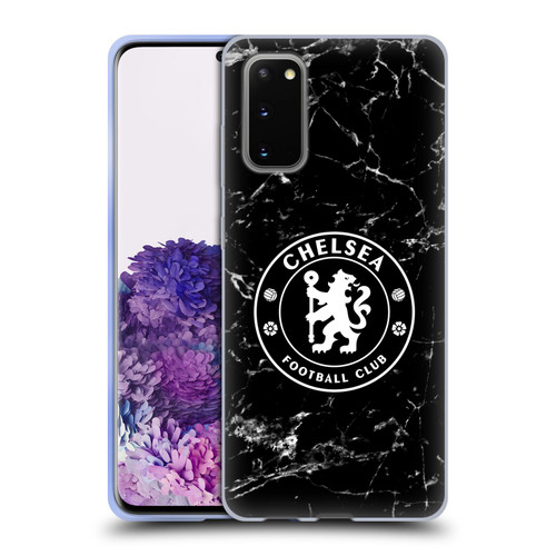 Chelsea Football Club Crest Black Marble Soft Gel Case for Samsung Galaxy S20 / S20 5G