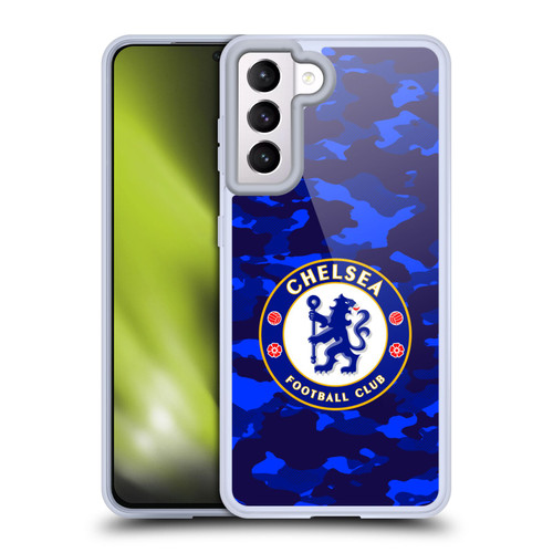 Chelsea Football Club Crest Camouflage Soft Gel Case for Samsung Galaxy S21 5G