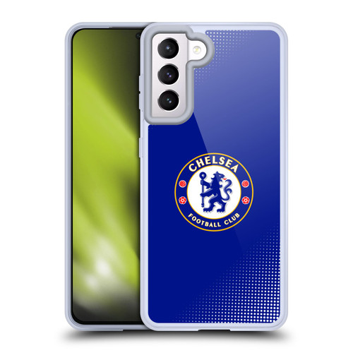 Chelsea Football Club Crest Halftone Soft Gel Case for Samsung Galaxy S21 5G