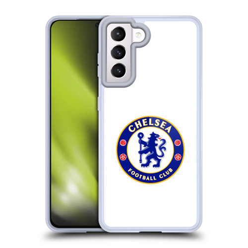 Chelsea Football Club Crest Plain White Soft Gel Case for Samsung Galaxy S21 5G