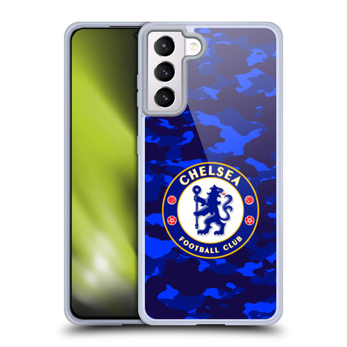 Chelsea Football Club Crest Camouflage Soft Gel Case for Samsung Galaxy S21+ 5G